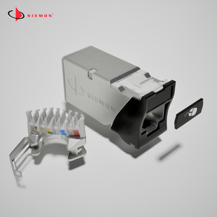 SIEMON American Simon Super Class 6 Shielding Module 6A ZMAX Shielding Module Flat Slant Z6A Black/White