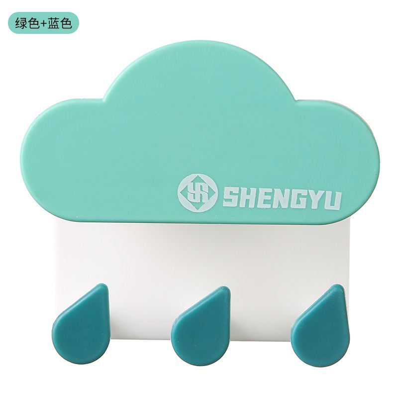 Gancho de viscosa fuerte sin marcas de agujeros libres pegado en la pared de cocina de baño gancho adesivo de pared adorable nubes un agente de pelo