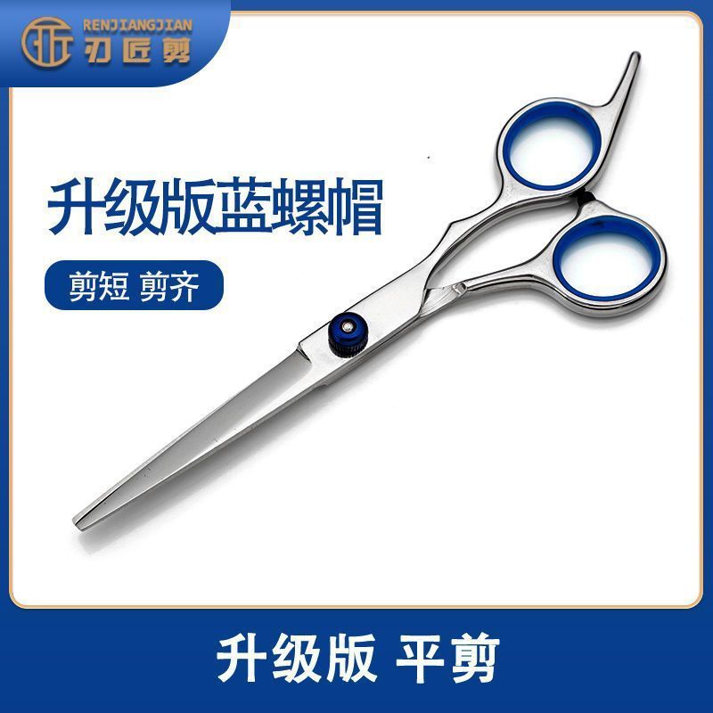파란 모자 밝은 실버 평면 가위
