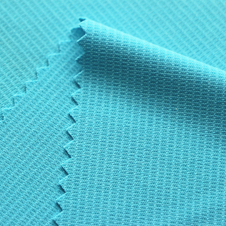 抗紫外线方格网眼布运动T恤面料全涤双面布仿紫外线方格网眼布料