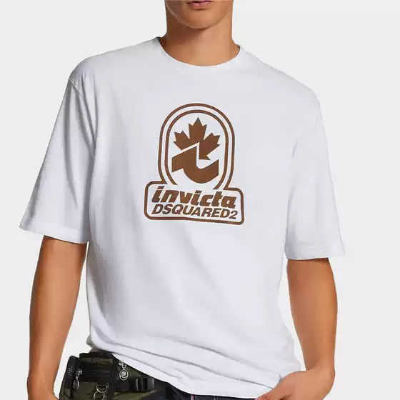 Dsquared New Men's Pattern T-Shirt Short-Sleeved Comfortable Casual Versatile Trendy