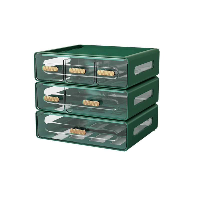 Caja de almacenamiento de escritorio apilable con cajones, diseño creativo de múltiples capas