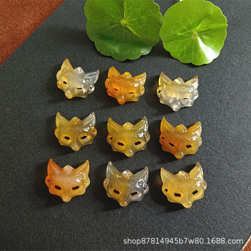 예쁜 칼세도니 여우 마스크 네이키드 펜던트 (19*20mm)