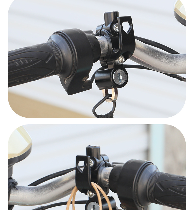 Electric Vehicle Handlebar Hook Multi-Function Helmet Lock Anti-Theft Motorcycle Universal Rearview Mirror Fixed Base Three-In-One
