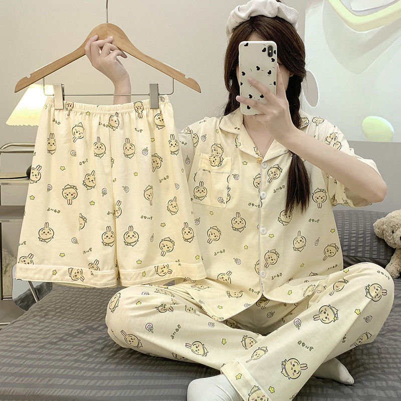 순면 우사치 쓰리피스 반팔+반바지+바지