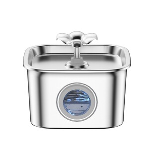Amazon Explosions 2.6L Pet Stainless Steel Flower Pet Water Dispenser Feeder Can Enter Dishwasher