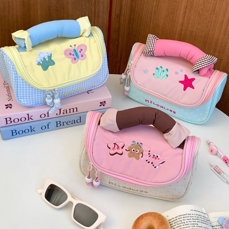 Dopamine Portable Pencil Case with High Aesthetic Value for Middle and High School Students, Large Capacity Pencil Box, Multifunctional Storage Bag, Stationery Bag
