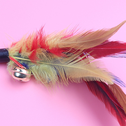 Wholesale cat toys, long poles, colorful feather bells, pet supplies, self-pleasure and boredom relief, cat toys