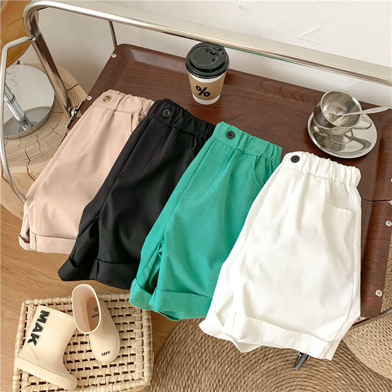 Boys' Summer Shorts Solid Color Casual Pants Kids Boys Baby's Summer Anti-Leg Hot Pants Simple 2023 New Foreign Trade