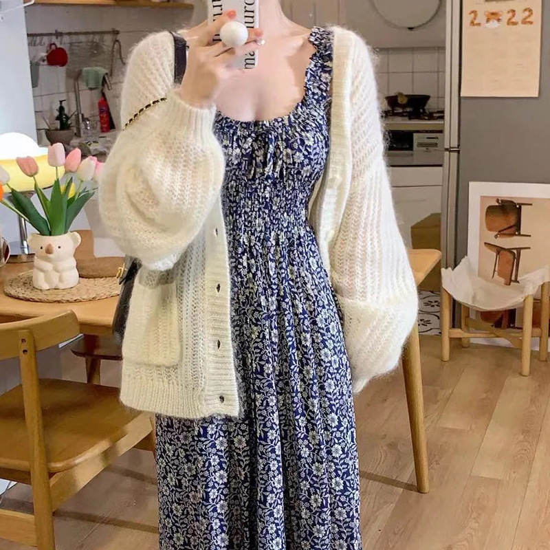 Spot Immersive Soft and Warm/Mohair Knitted Cardigan Sweater for Women Spring Cut Out Jacket Spot Immersive Soft and Warm/Mohair Knitted Cardigan Sweater for Women Spring Cut Out Jacket
