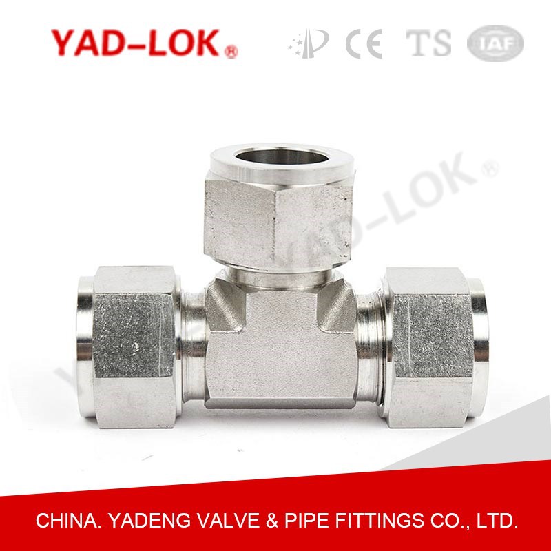 YADLOK亚登不锈钢三通组合卡套式管接头 侧三通 厂家直供