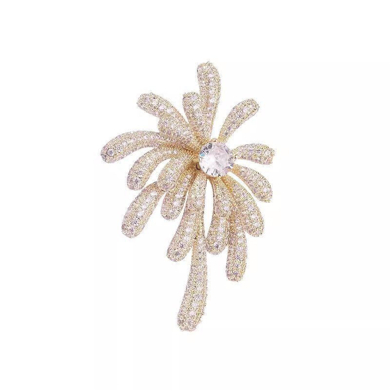 Different Fireworks Brooches for Women, Accessible Luxury Niche Design, High-End Brooches, Coat Accessories, High-End Corsages