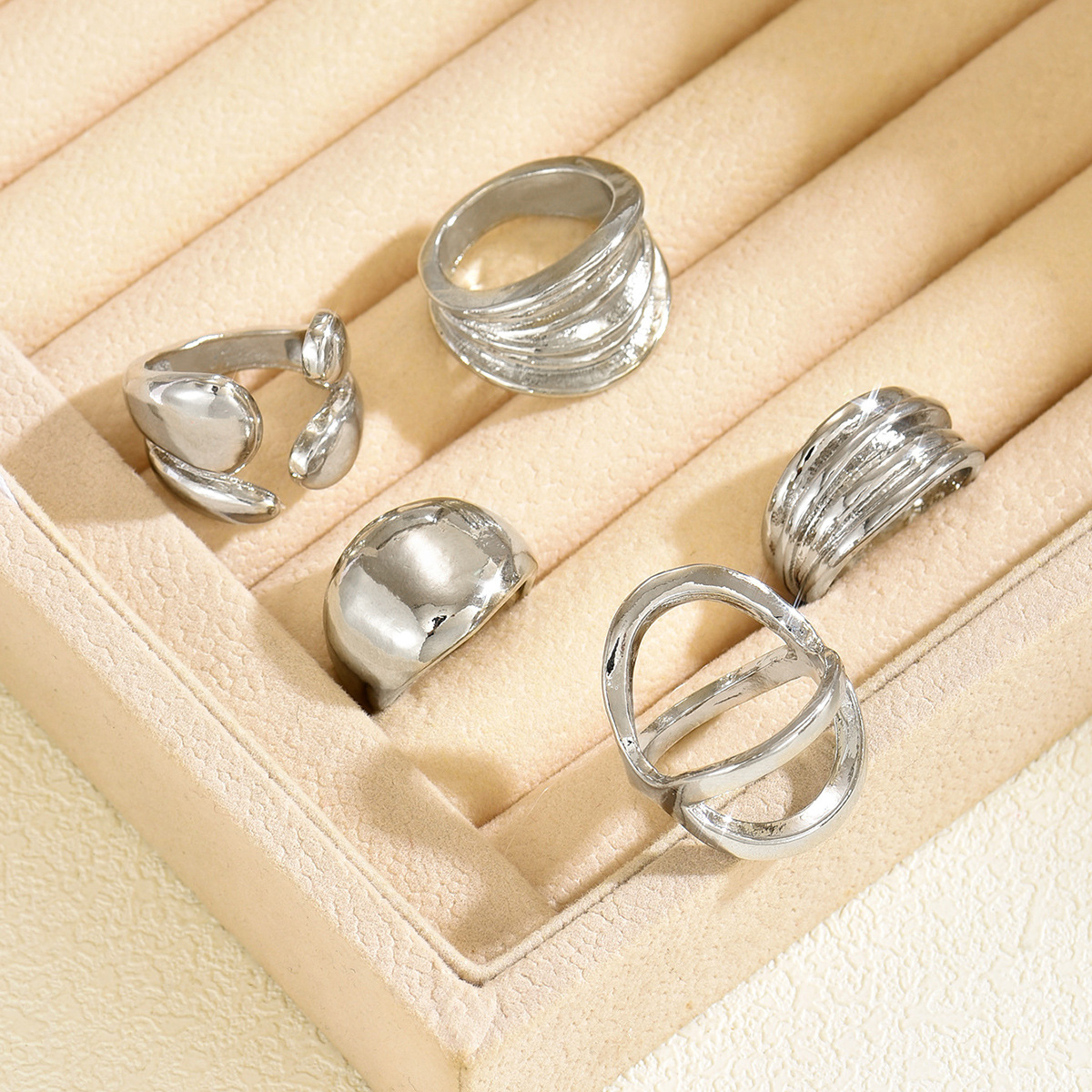 Minimalistisches Stapelring Set Mit Zirkonia Für Damen_voghion.com