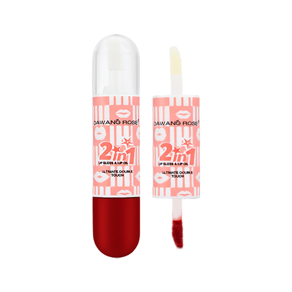 Exklusiver Lippenstift mit zwei Enden, Lipgloss, sanftes mattes Finish, nicht klebrig, langanhaltend, feuchtigkeitsspendend und mattes Lippen-Make-up._voghion.com