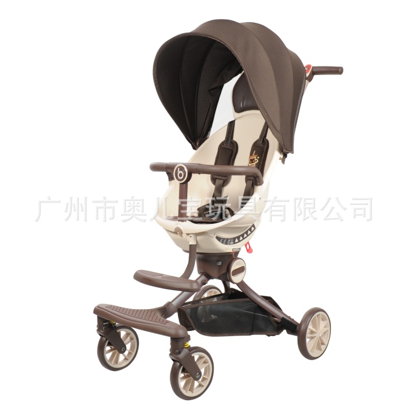 Baby Go V18 Stroller, Foldable, Two-Way Shock Absorption, Can Sit and Recline, High-View Baby Stroller