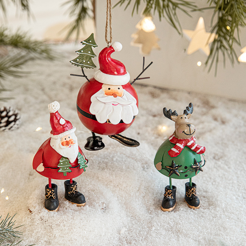 Nuevo hierro decoraciones de Navidad escena creativa diseño contador escritorio ventana decoración apoyos lindo