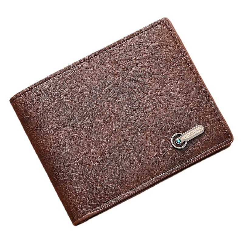 Men's Wallet Business Casual Short Leather Wallet Cross-Border Promotion Spot Wholesale Casual Short Leather Bag Wholesale