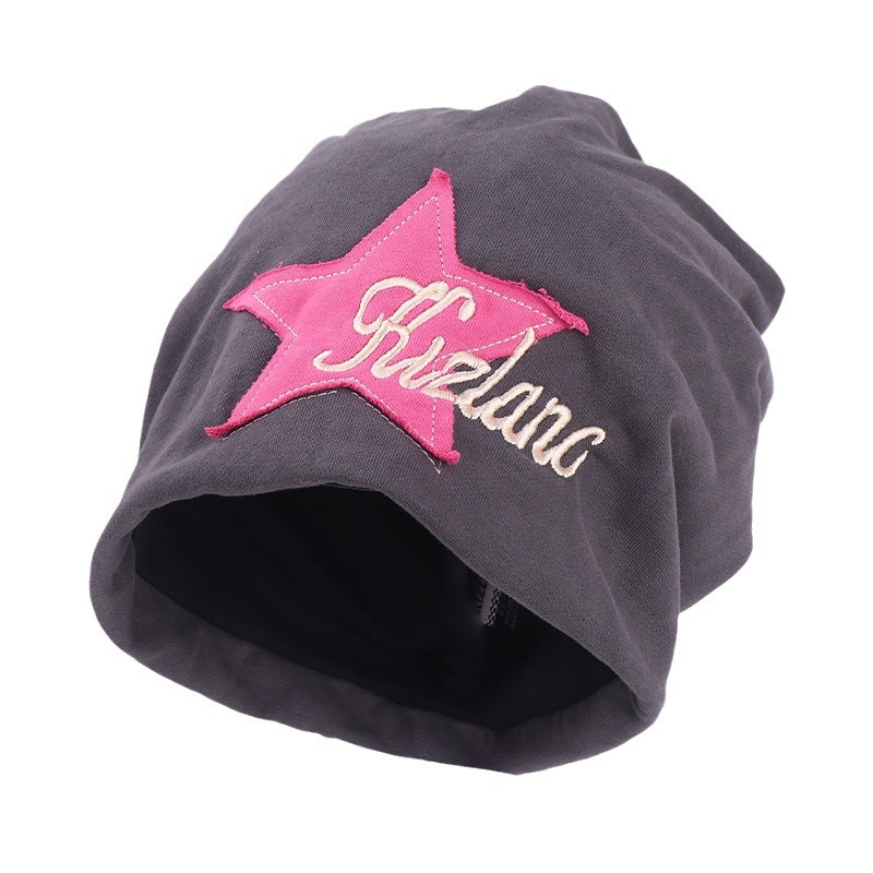 Retro americano pentágono pegado sombrero montado de tela mujer callejera casual cara pequeña gorra gorra fría gorra de luna