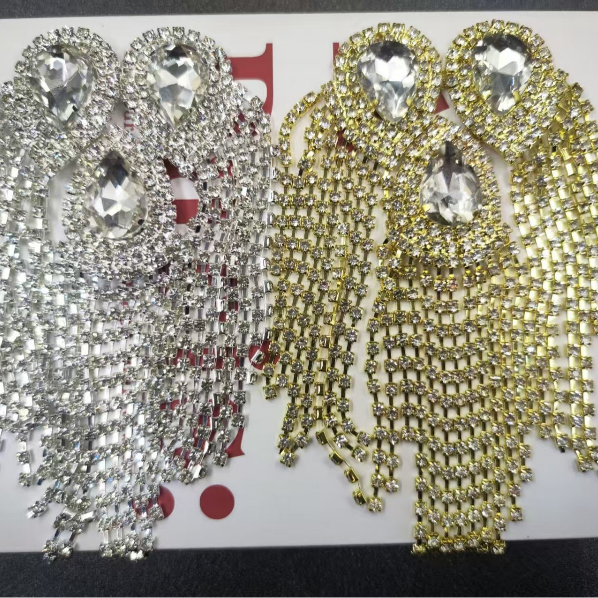 流苏桃心胸花水钻A钻DIY衣服辅料婚纱箱包鞋等配饰爱心水钻胸饰