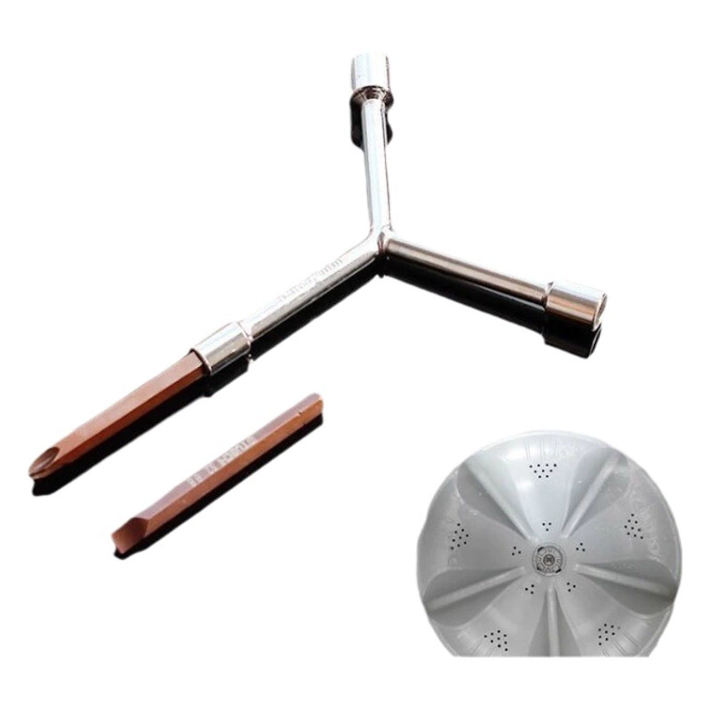 Набор для разборки стиральной машины из пяти предметов: инструмент для очистки винтов пульсаторного диска, крюк для корпуса, большой крестообразный и шестигранный ключ.