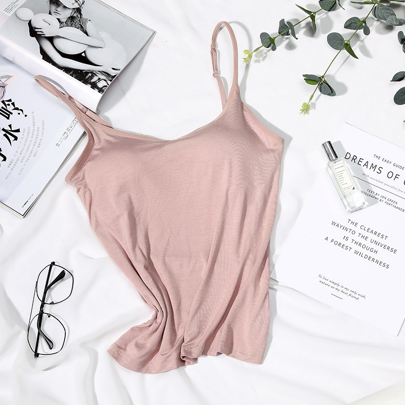 Chaleco de Honda de mujer de una pieza con copa fija de cinco dedos con almohadilla en el pecho chaleco Sling base de chaleco de sujetador sin desgaste