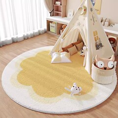 カシミヤ風ラウンドカーペット、リビングルーム、寝室、ベッドサイドマット、ルーム用豪華な滑り止め回転椅子フロアマット、カシミヤ風厚手