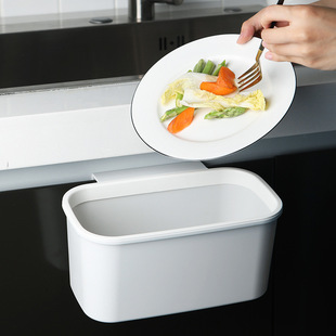 Japanese-Style Cabinet Door Kitchen Hanging Trash Can Household Wall-Mounted Plastic Storage Bin Garbage Basket Wholesale