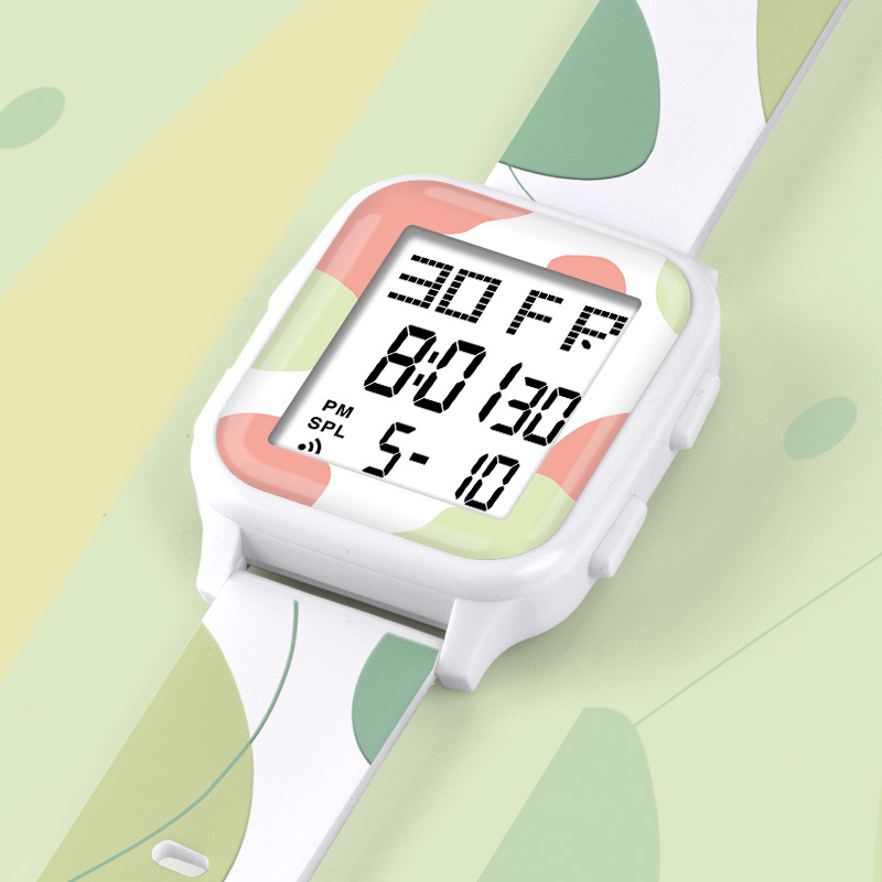 Nuevo color sólido natural reloj electrónico estudiante deportes al aire libre alarma de sincronización luminosa reloj electrónico fábrica al por mayor