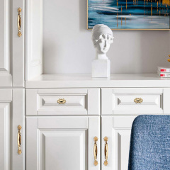 高檔歐式輕奢現代簡約亮金色櫃門拉手大衣櫃門櫥柜子把手抽屜單孔