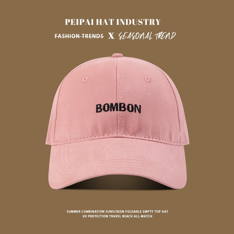 Embroidered BOMB hairy baseball cap py pink
