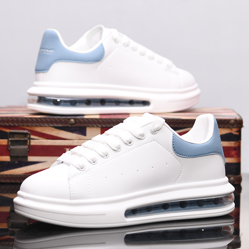 Zapatos de cuero transpirables primavera y verano Jin McQueen con almohadilla de aire pequeños zapatos blancos zapatos de hombre con suela gruesa multifuncional zapatos casuales de pareja MY2883