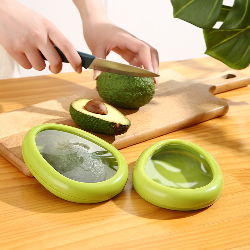 冰箱圆形柠檬保鲜盒牛油果洋葱西红柿蒜蔬菜透明便携防氧化密封盒