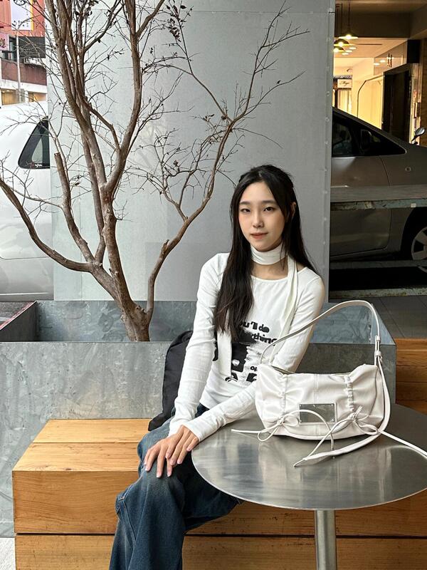 韩国小设计MK蝴蝶结斜挎抽绳腋下饺子包手提单肩包高级感|undefined