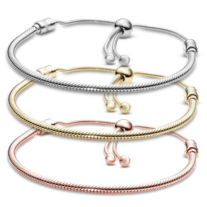 Direct Selling European Charm Street Jewelry Snake Bone Bracelet Adjustable Men and Women Korean Version Basic Wholesale