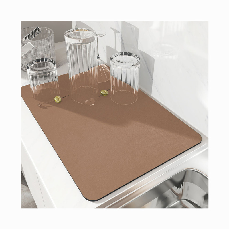 Moderno simple color sólido absorbente estera de escritorio vajilla anti-scald estera de aislamiento resistente al desgaste barro de diatomeas estera de drenaje de la cocina