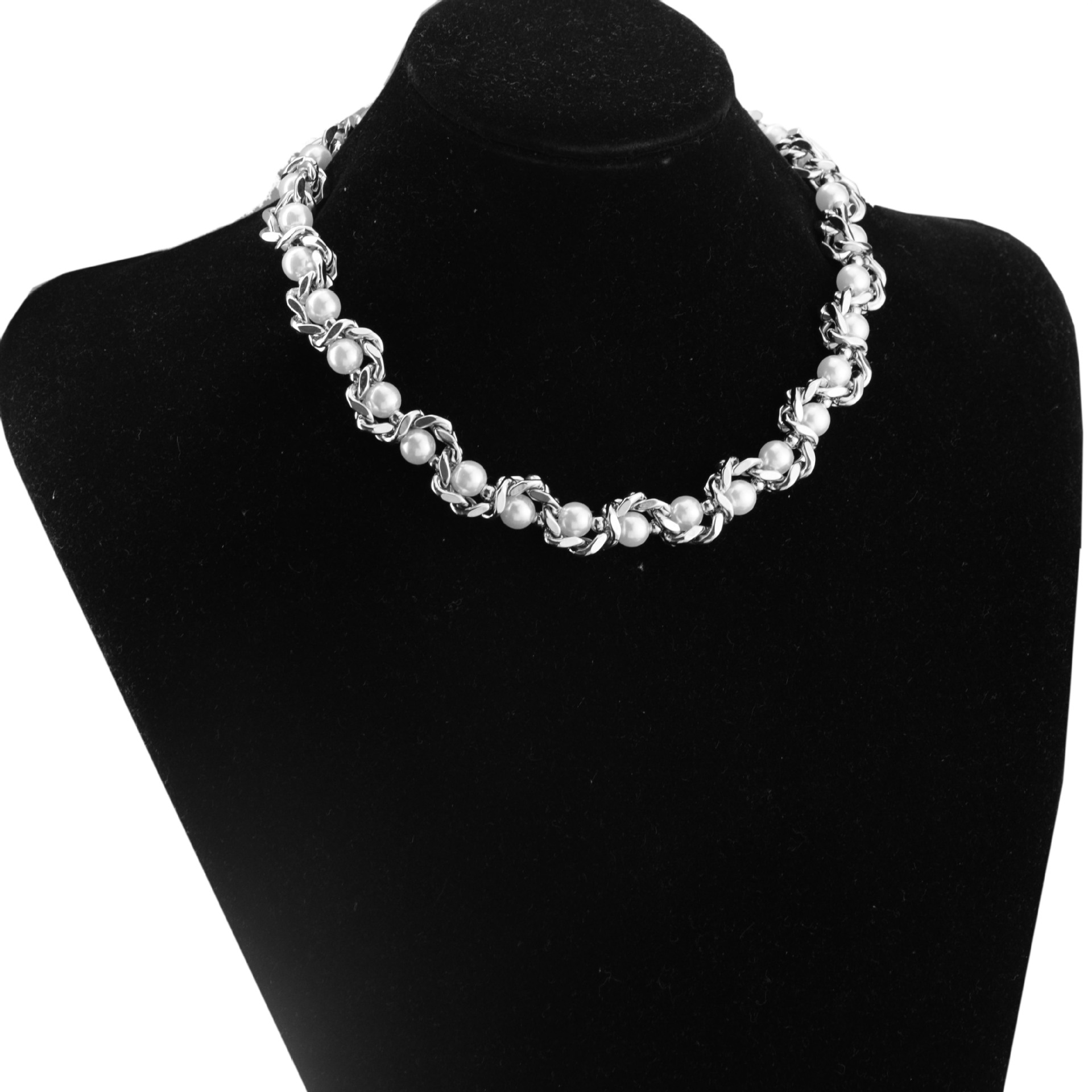 Collier cuban multicouche avec perles style serpent tendance_voghion.com
