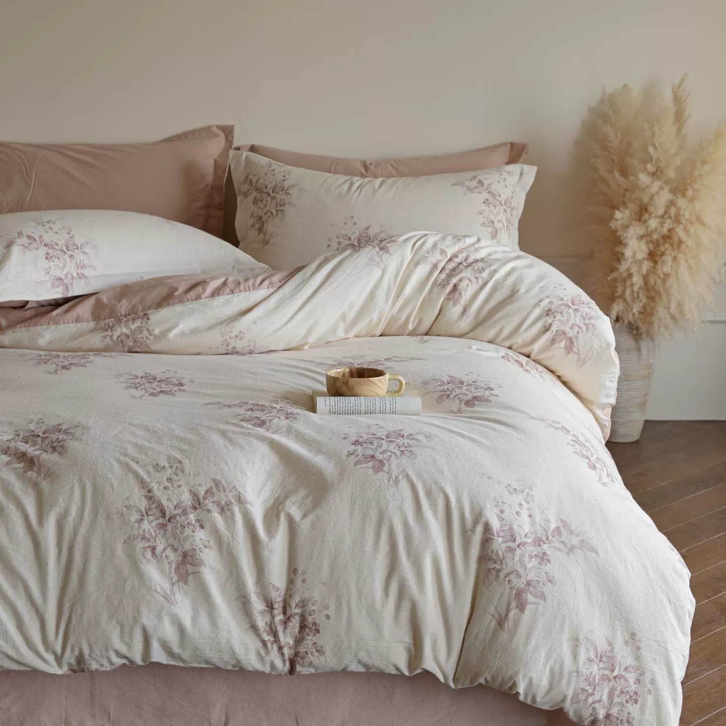 2026新款A类棉麻数码印花床上四件套复古简约高级感被套床单床品