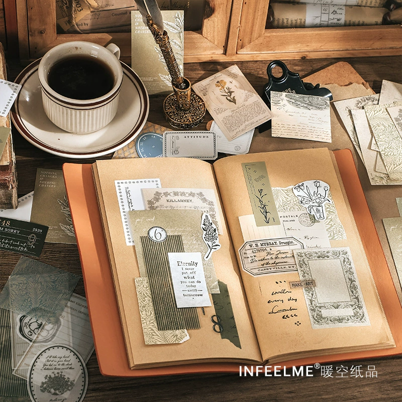 Набор материалов Infeel.me серия «Ода вчерашнему дню» ретро литературный аккаунт DIY декоративные наклейки 80 листов 4 дизайна