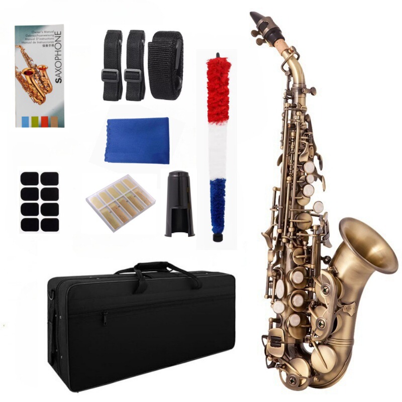 Cross-border supply drop B tune small treble bend saxophone antique craft children adult general beginner performance Cross-border supply drop B tune small treble bend saxophone antique craft children adult general beginner performance