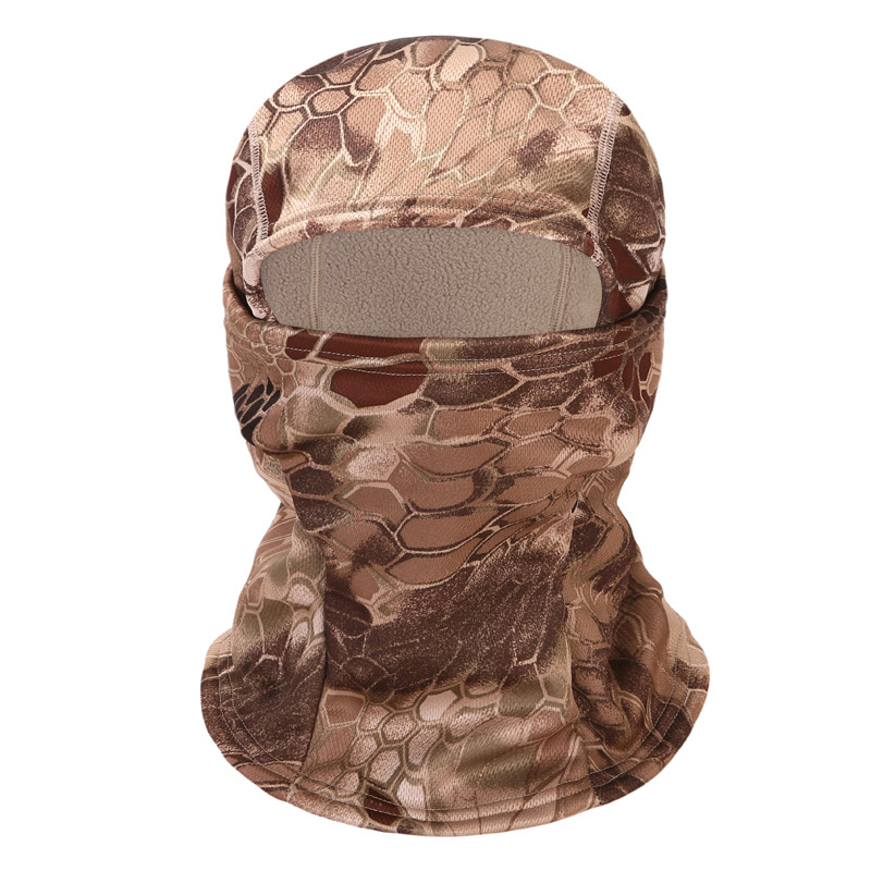 Nuevo camuflaje vellón sombrerería máscara de equitación al aire libre montañismo sombrero a prueba de frío protección solar sombra solar máscara caliente de secado rápido