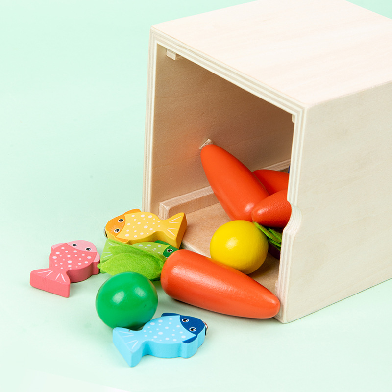 Madera Amazon madera de los niños golpeando Mesa juego bebé Montessori educación temprana captura insectos tirando rábano pesca mano-captura rompecabezas
