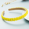 Woven sponge headband handmade with beads, hair accessory for face washing, European style, Korean style, simple and elegant design