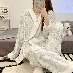 Xiyue Summer Kimono Maternity Nursing Pajamas Pregnant Mother Thin Pregnancy Postpartum Confinement Clothing Home Clothes Set