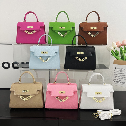 2024 new women's bag European and American fashion retro design Kelly bag daily commuting large capacity single shoulder crossbody bag