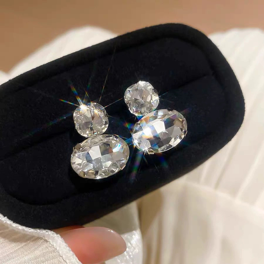 925 aguja de plata estilo de Hong Kong retro pendientes de metal pendientes de anillo liso geométrico de alto grado de las mujeres pendientes exagerados del viajero del todo-fósforo