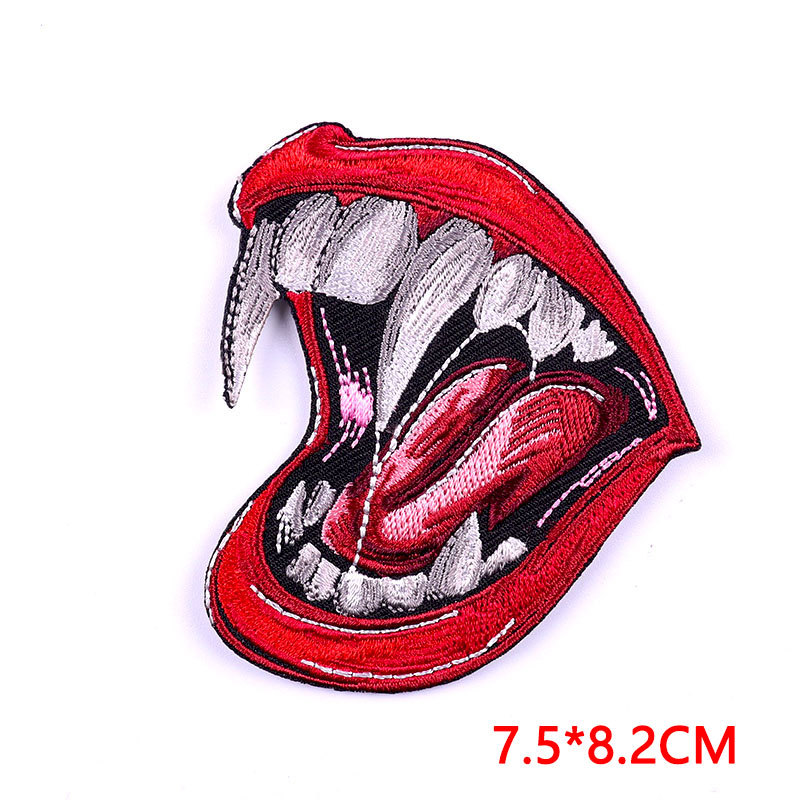 Retro Punk Lips Letter Cloth Cloth Sticker display picture 8