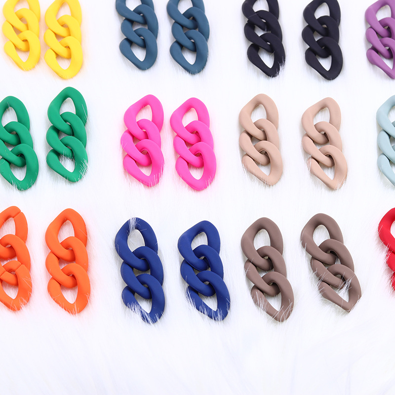 13g Weight Drop Earrings Classification 1 Pair Quantity Daily Occasion Acrylic Material Geometric Pattern Women'S Gender Spray Paint Design Simple Style Style 1 Pair Simple Style Geometric Spray Paint Arylic Drop Earrings 19