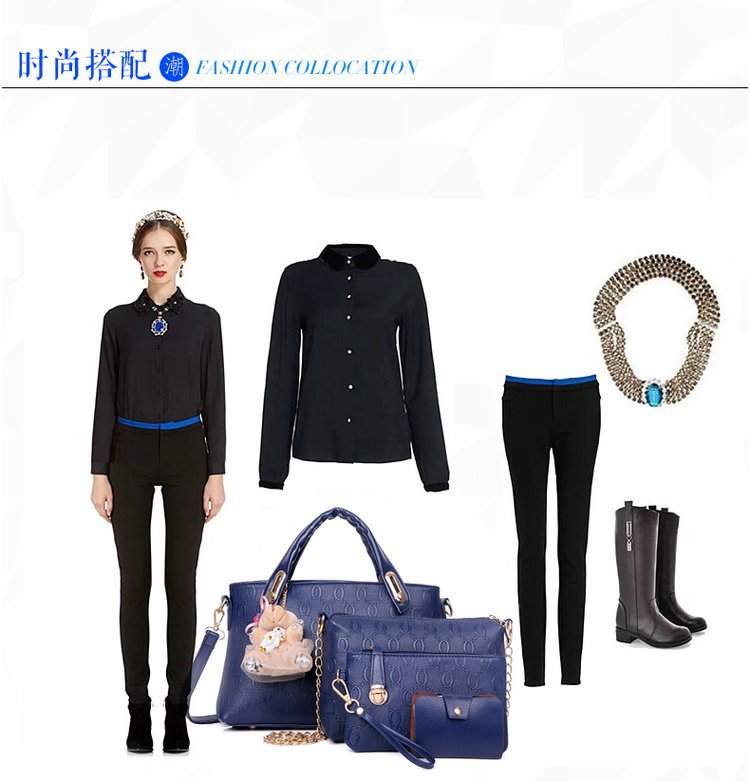 New Bear four-piece set, European and American trend women's single-shoulder bag, crossbody and hand-carry bag, cross-border one-piece delivery worldwide undefined