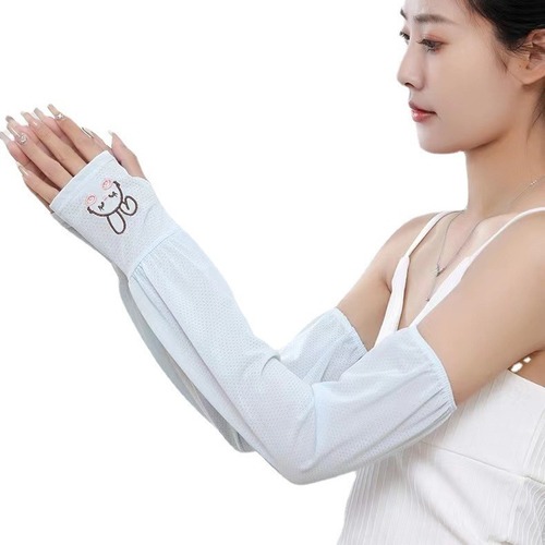 Summer Spring Ice Sleeve Sun Protection Rabbit Ice Silk Sleeve Sleeve Cover Women Thin Model UV Sleeve Net Arm Glove Women