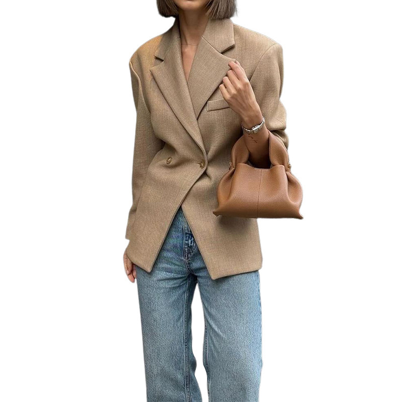 Autumn/Winter Women's Fashionable Solid Color Slim Professional Suit Jacket With Sophisticated Elegance_ecoleips.com